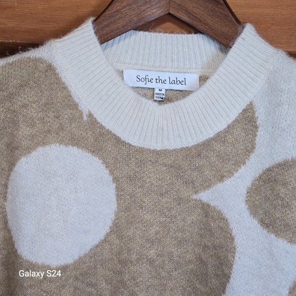 Sofie the Label Floral Print Crewneck Sweater Light Blue Taupe Size M - Picture 2 of 6